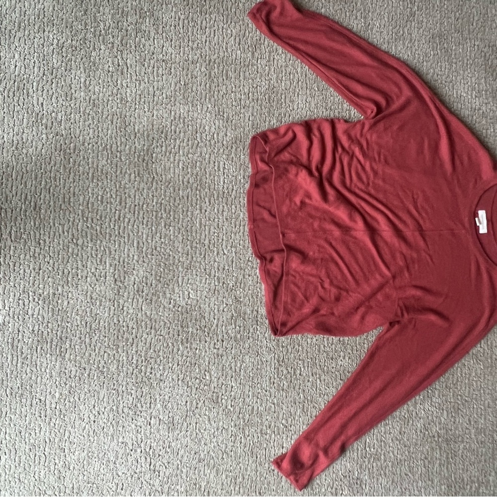 Treasure & Bond Dark Rust Light Weight Crew Neck Sweater